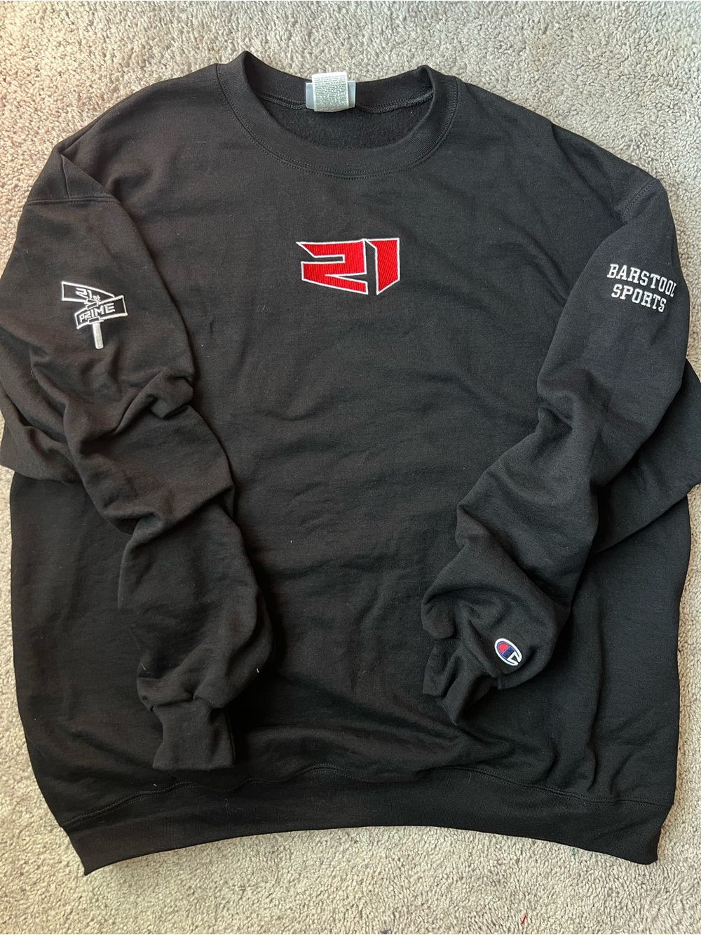 Champion Barstool Sports 21st & Prime Deion Sanders Crewneck Sweatshirt Mens 2XL